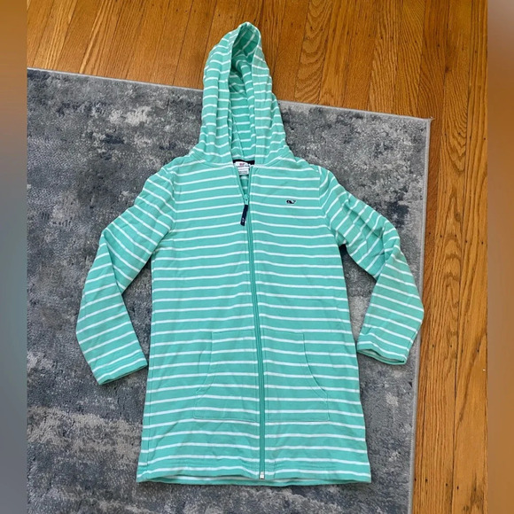 Vineyard Vines full zip front girl’s light weight hoodie, SZ Medium 10/12. - Picture 1 of 4